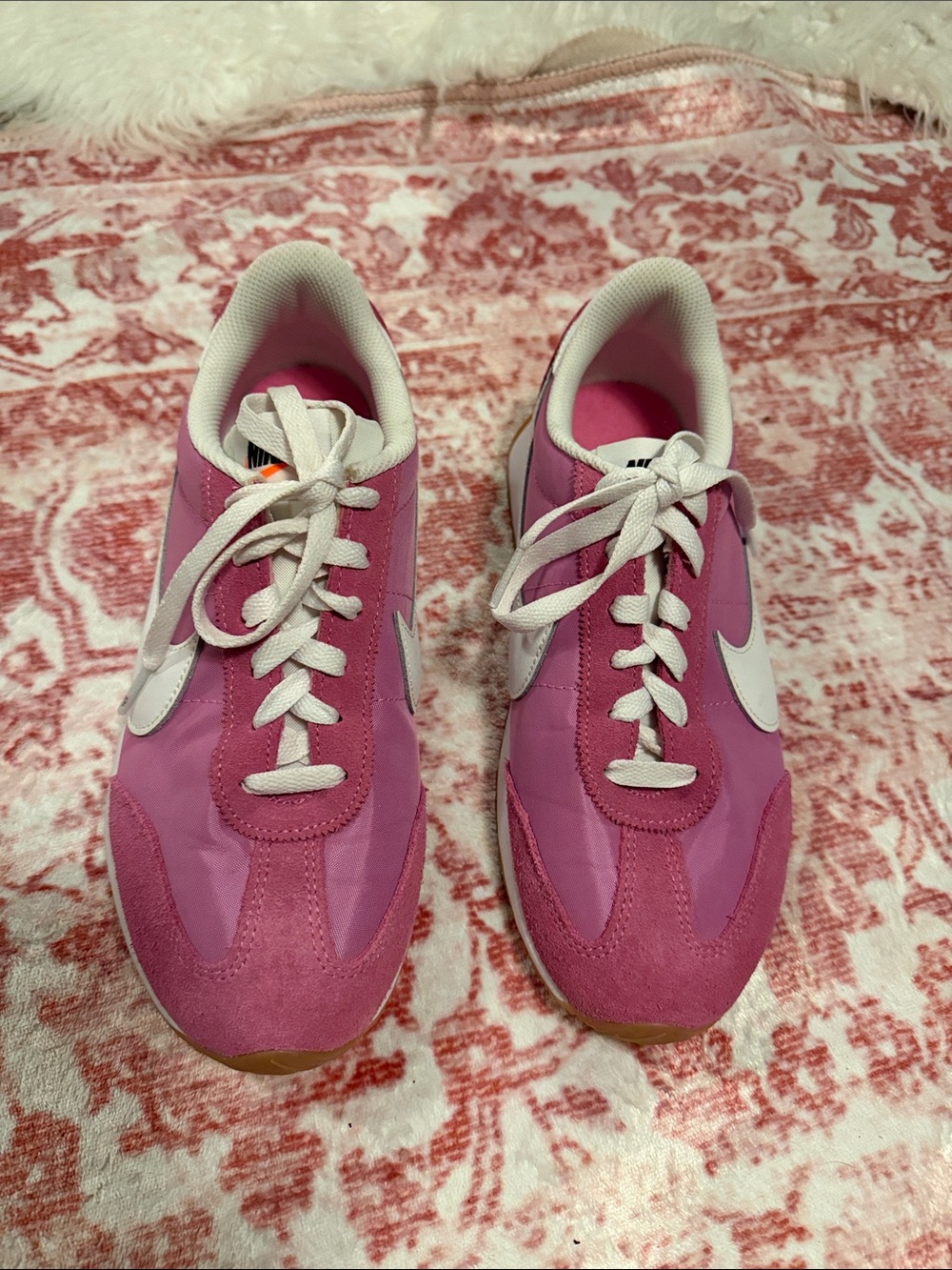 Nike Women's Pink Sneakers with White Swoosh